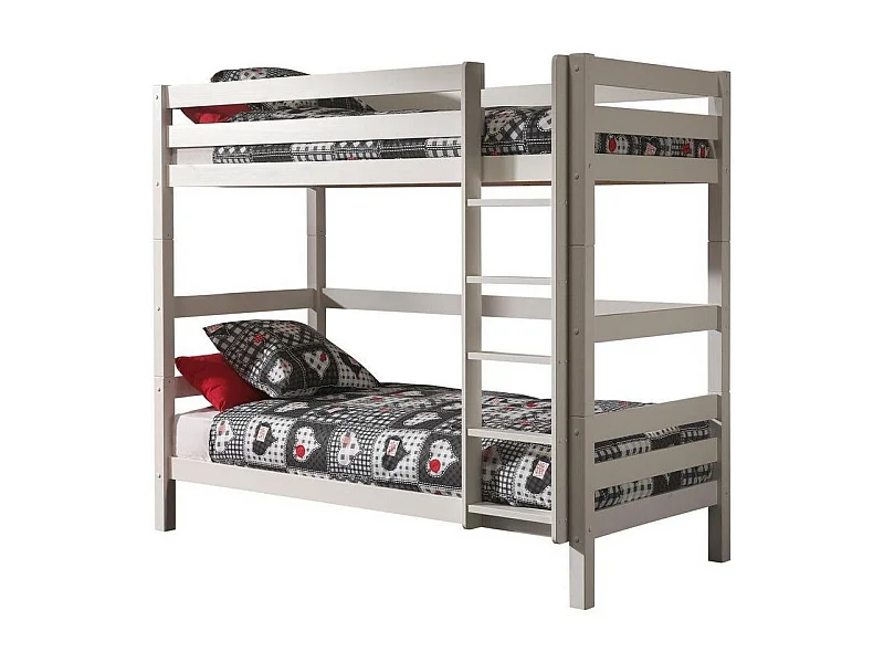 Stapelbed 90x200 cm massief wit grenen Pino H 180 cm