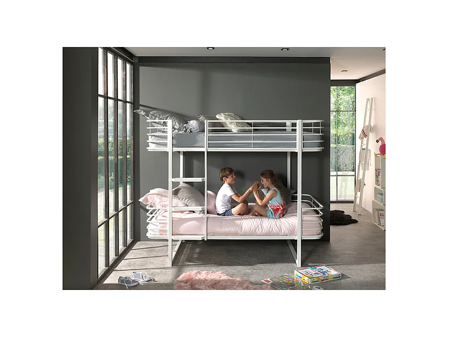 Vipack Oscar 90x200 Letto a castello con molle - Bianco