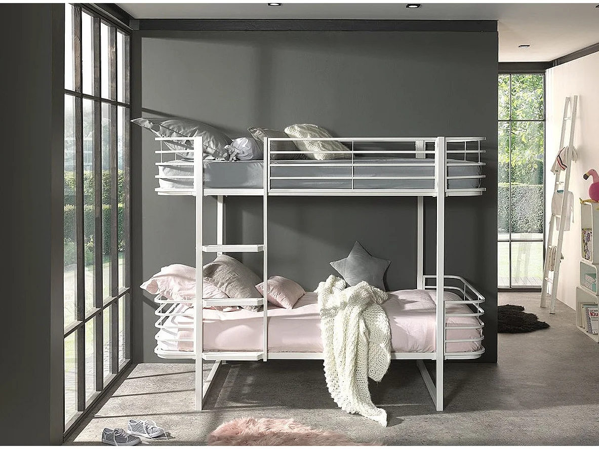 Vipack Oscar 90x200 Letto a castello con molle - Bianco