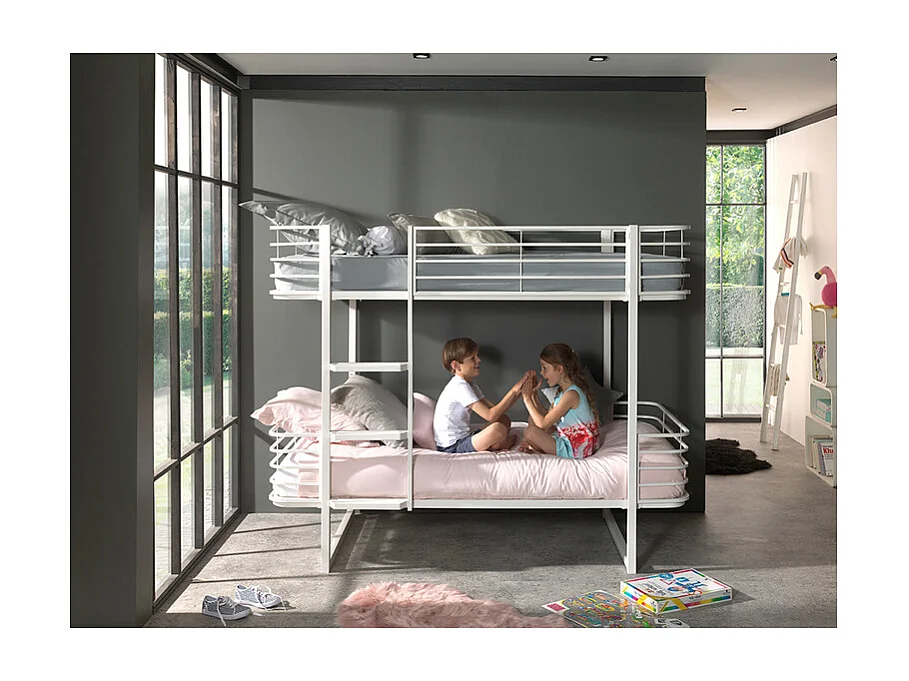 Vipack Oscar 90x200 Letto a castello con molle - Bianco