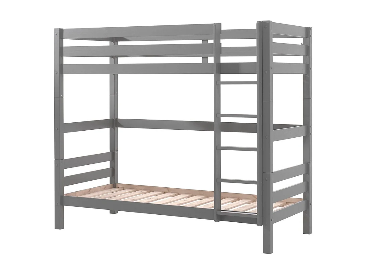 Beliche 90x200 Altura 180 cm Mola de caixa incluída Vipack Pino Cinzento