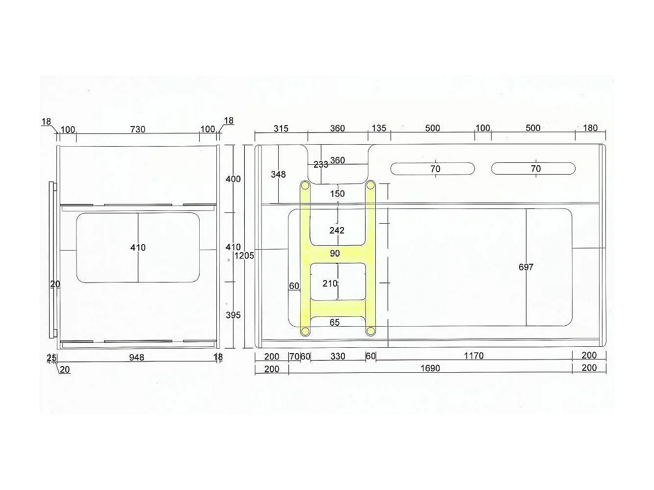 Lit Superposé Enfant "Lucca" 90x200cm Blanc