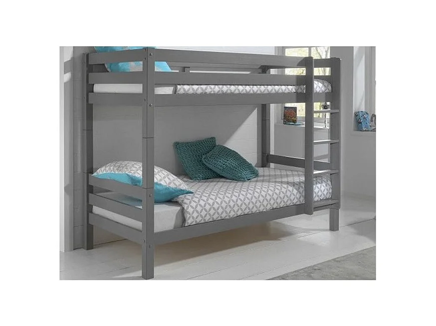 Letto a castello 90x200 Altezza 160 cm Molla inclusa Vipack Pino Grey