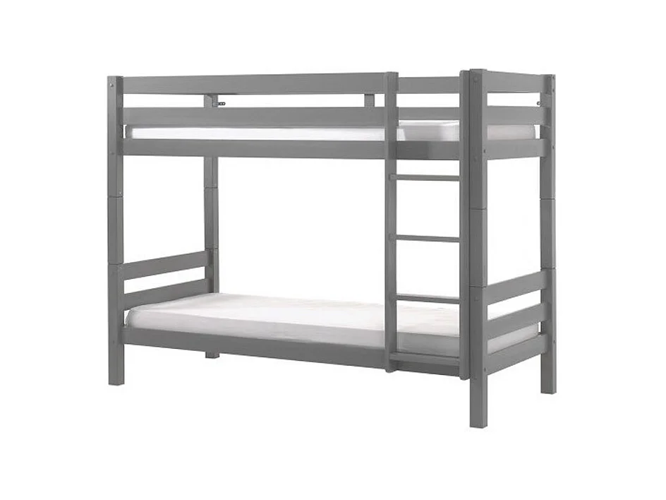 Lit Superposé Enfant Bois "Pino" 90x200cm Gris