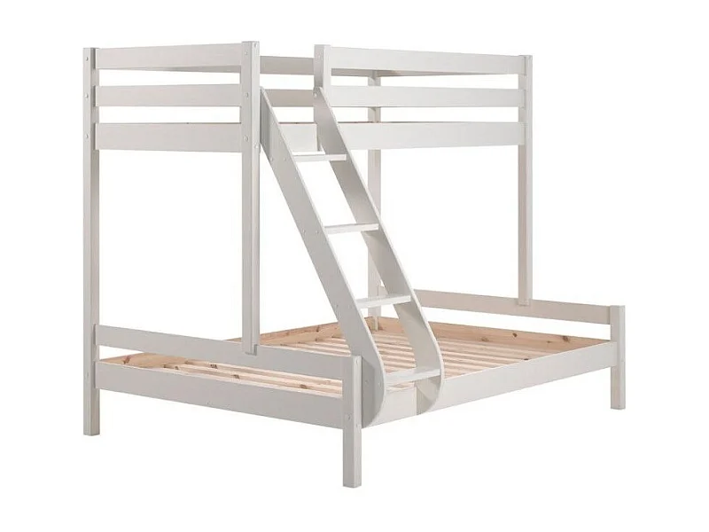 Vipack Pino 90x200 e 140x200 Letto a castello con molle - Bianco