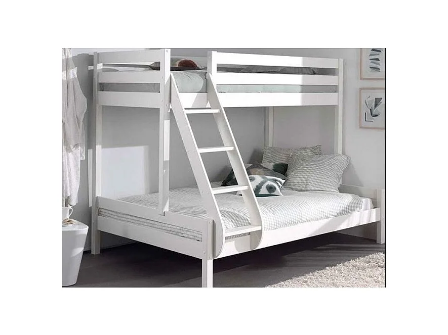 Beliche Vipack Pino 90x200 e 140x200 com estrado de molas - Branco