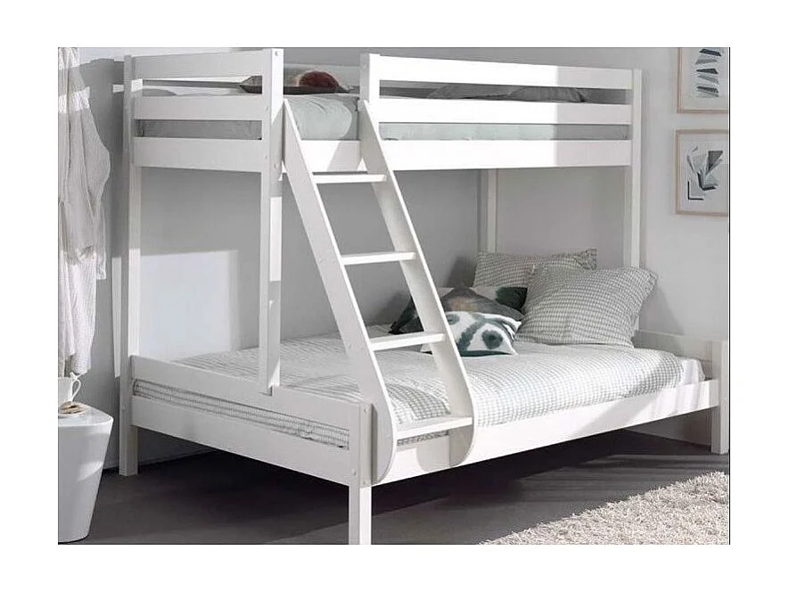 Vipack Pino 90x200 e 140x200 Letto a castello con molle - Bianco