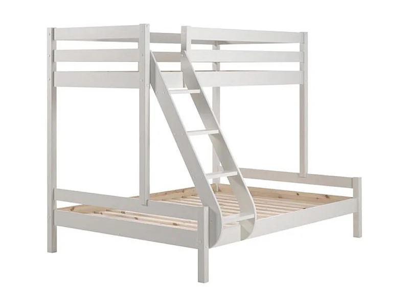 Lit Superposé Triple "Pino" 140x200cm Blanc