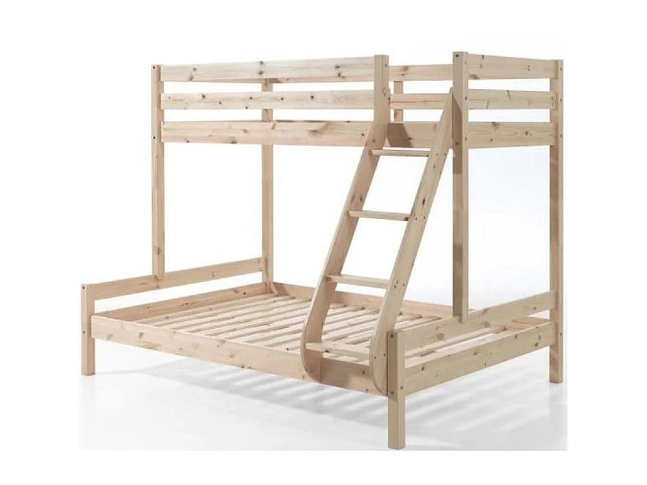 Lit Superposé Triple "Pino" 140x200cm Naturel