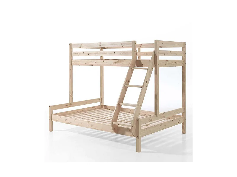 Lit Superposé Triple "Pino" 140x200cm Naturel