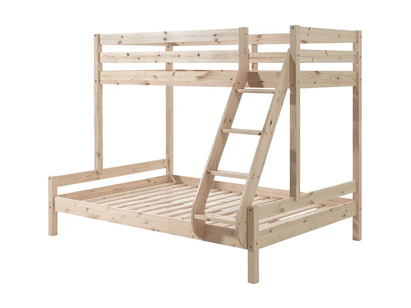 Lit Superposé Triple "Pino" 140x200cm Naturel