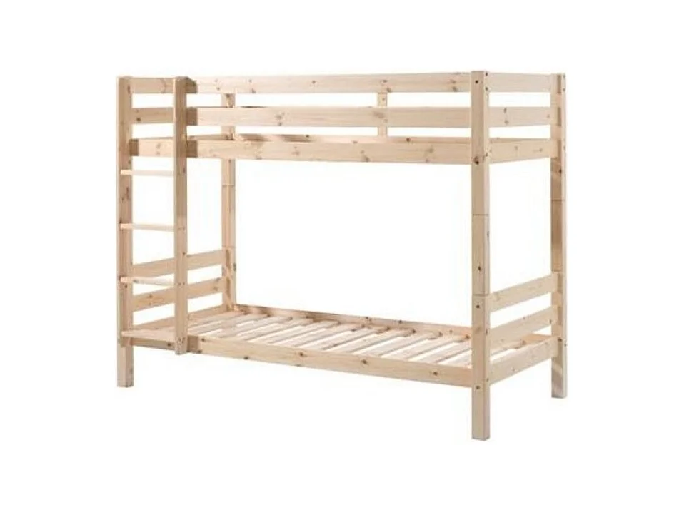 Lit Superposé Enfant Bois "Pino" 90x200cm Naturel