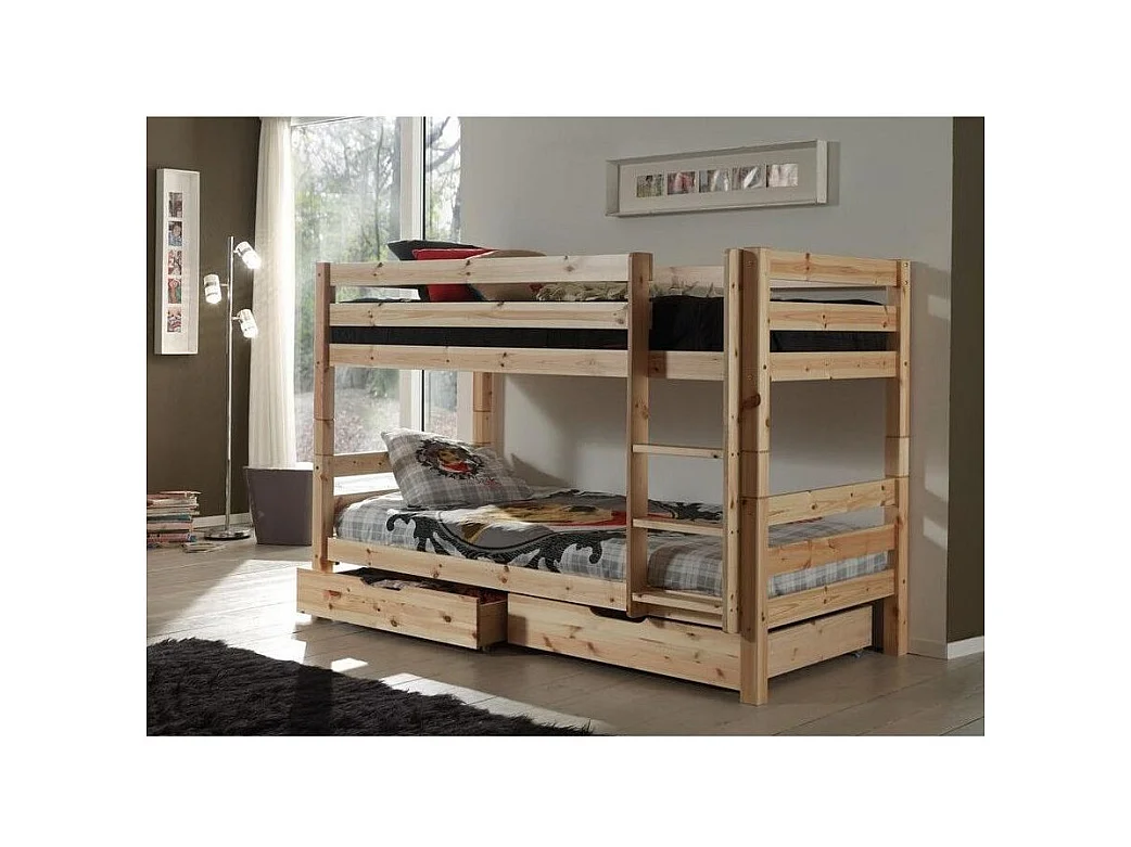 Litera 90x200 cm pino macizo claro Pino Alt. 140 cm