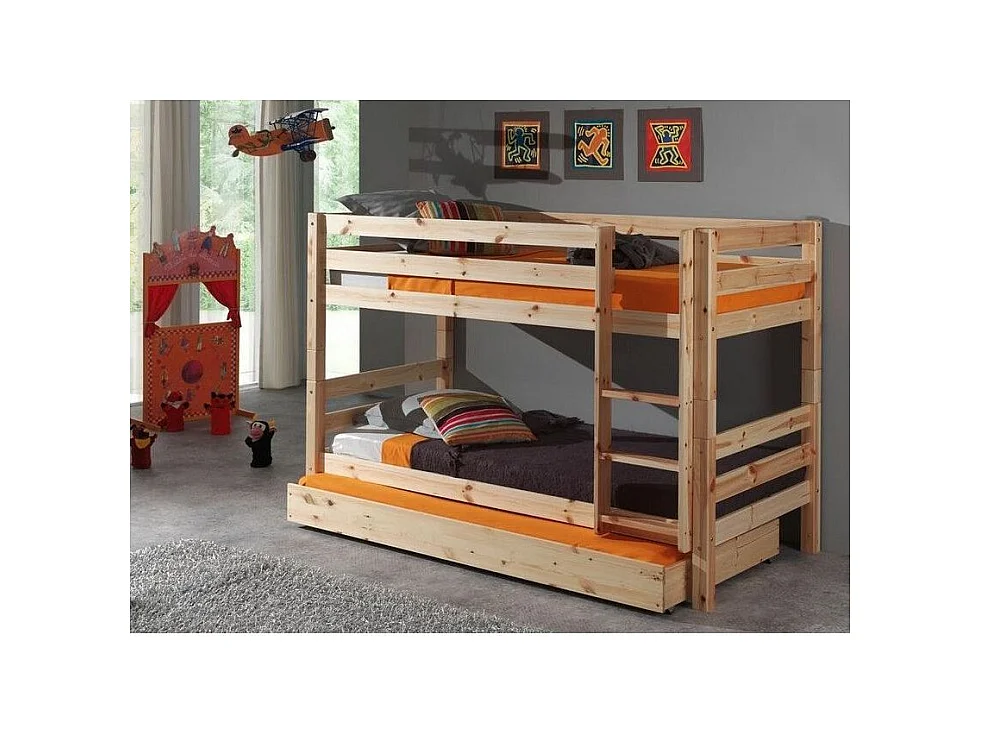 Litera 90x200 cm pino macizo claro Pino Alt. 140 cm