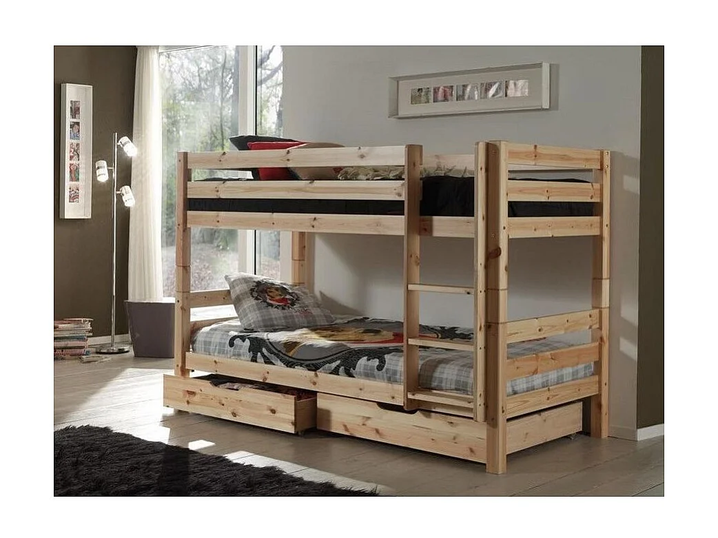 Stapelbed 90x200 cm massief grenen licht Pino H 140 cm