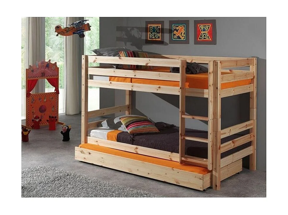 Stapelbed 90x200 cm massief grenen licht Pino H 140 cm