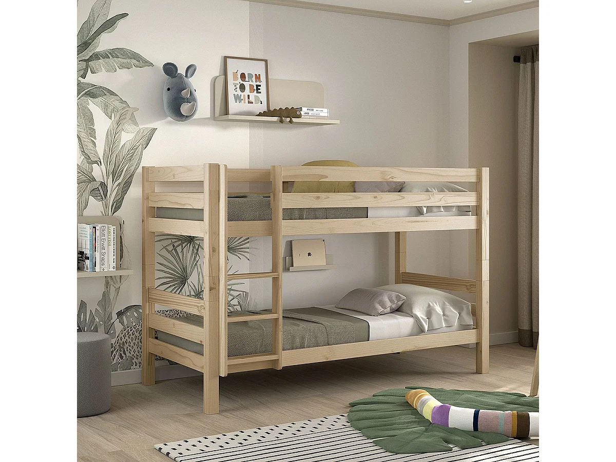 Lit Enfant Superposé "Pino" 90x200cm Naturel