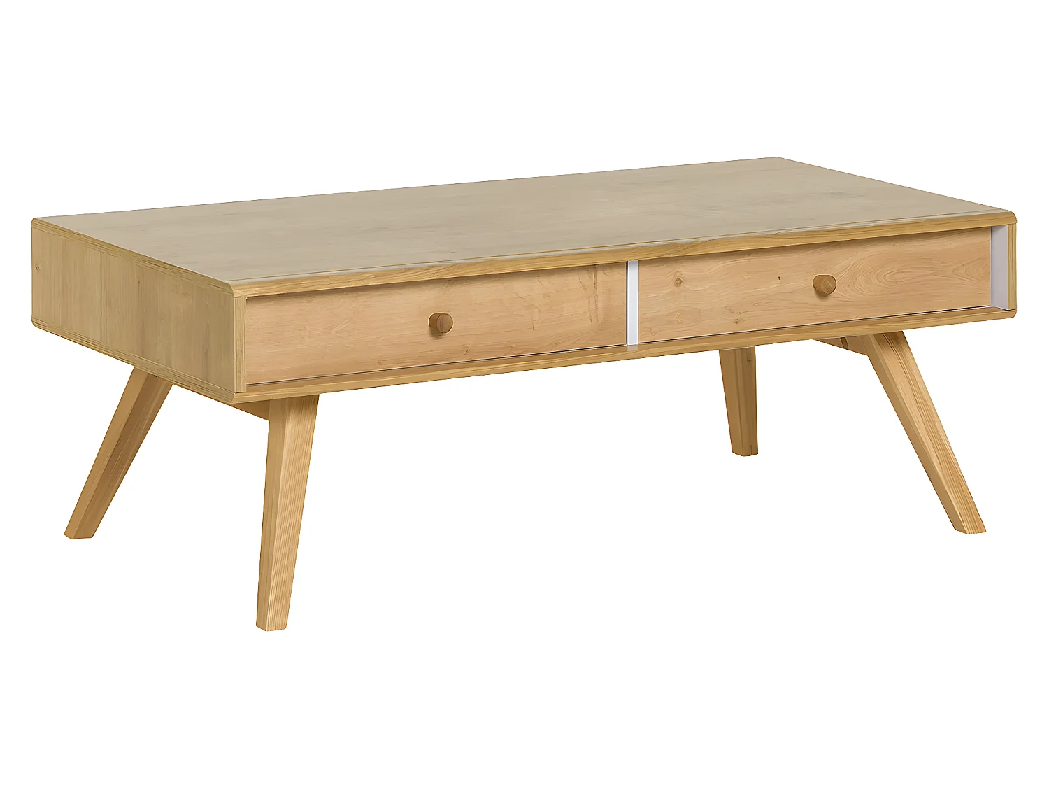 Table basse avec 2 tiroirs Nature Bois