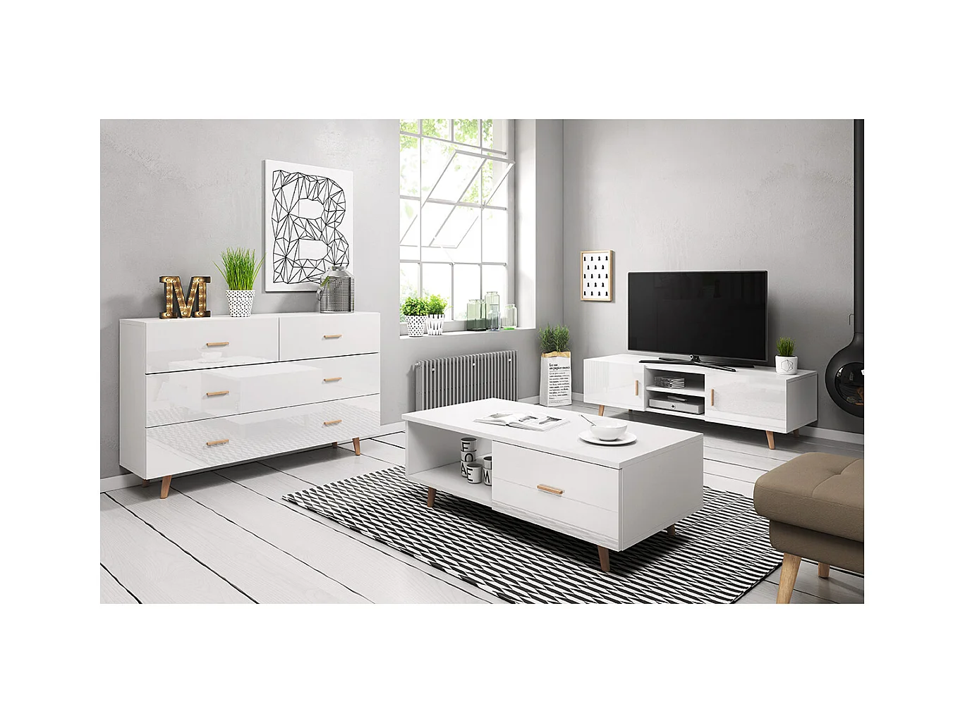 Salontafel 1 lade 1 nis Ikar Wit