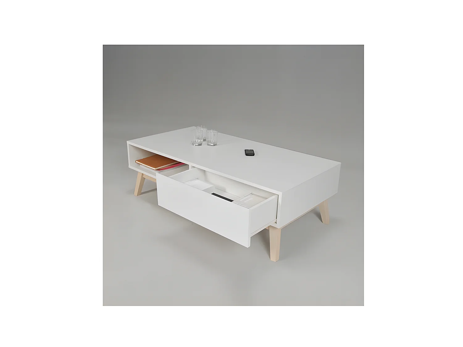 Table basse HOME 1 tiroir / Blanc