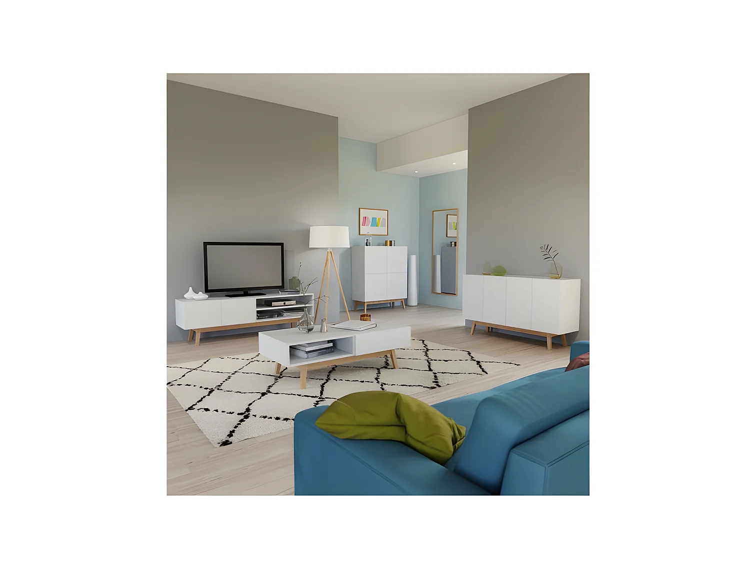 Table basse HOME 1 tiroir / Blanc