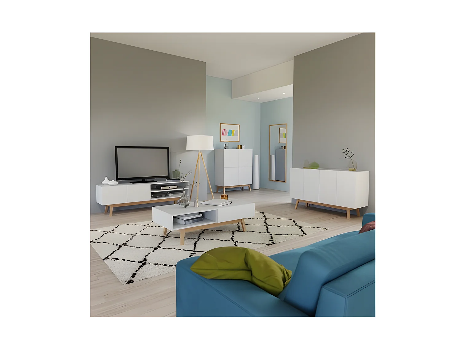 Table basse HOME 1 tiroir / Blanc