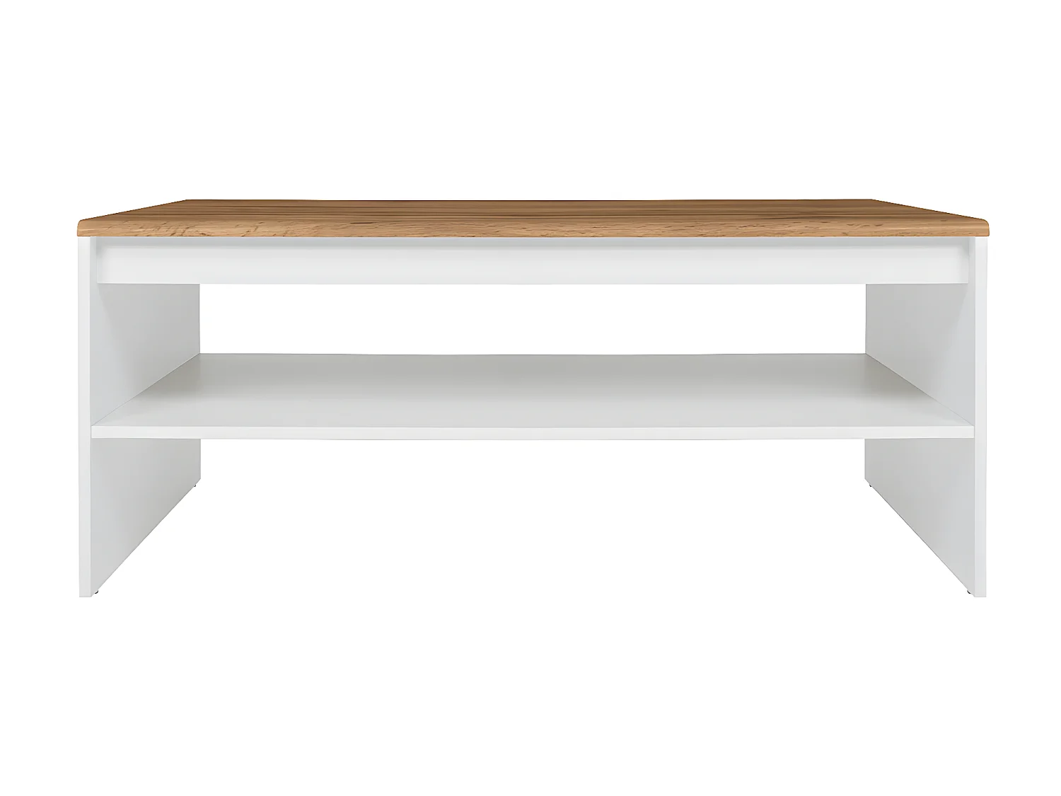 Mesa de centro Hella branco e madeira 46cm