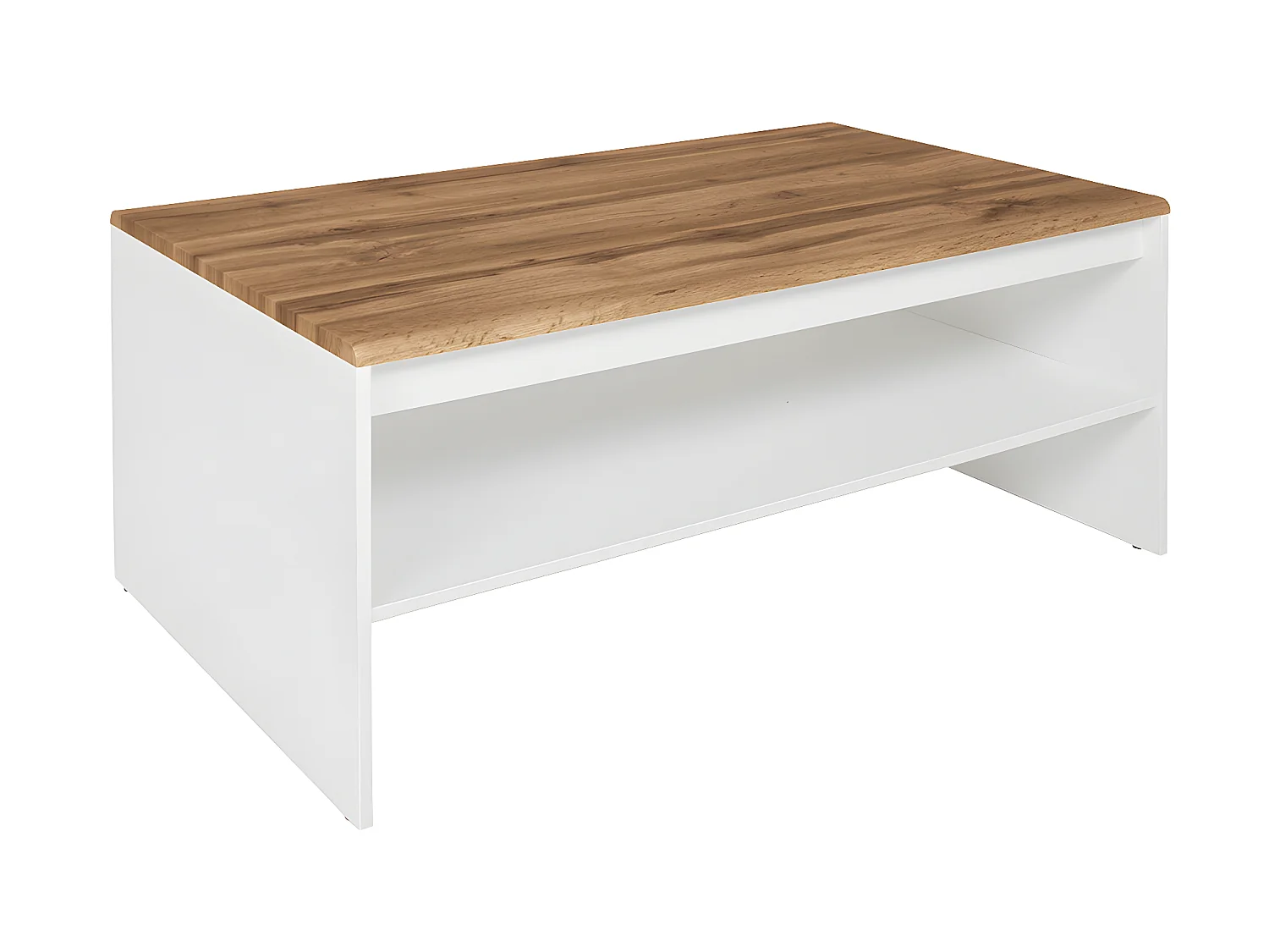 Mesa de centro Hella branco e madeira 46cm