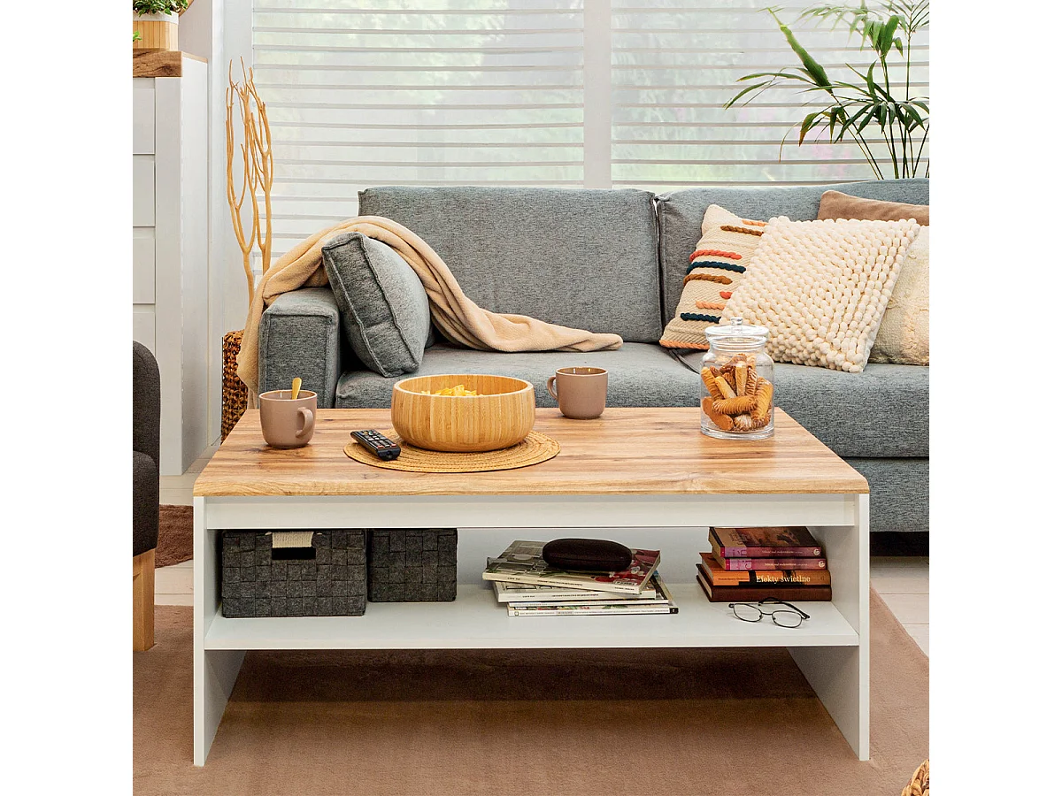 Table basse Hella Blanc et Bois