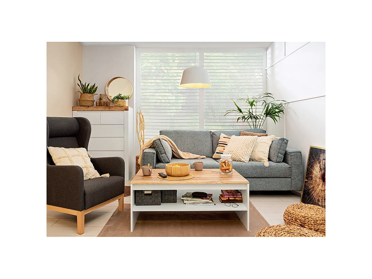 Table basse Hella Blanc et Bois