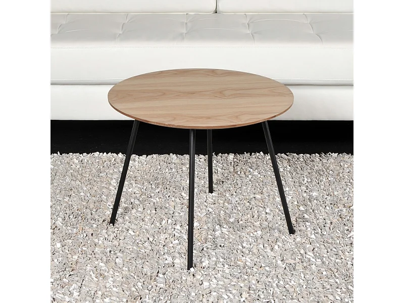 Table basse LYRA diamètre 55cm / Décor Chêne