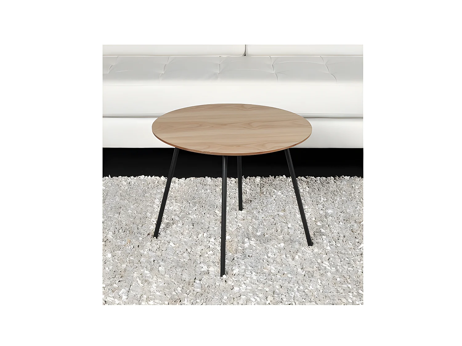 Table basse LYRA diamètre 55cm / Décor Chêne