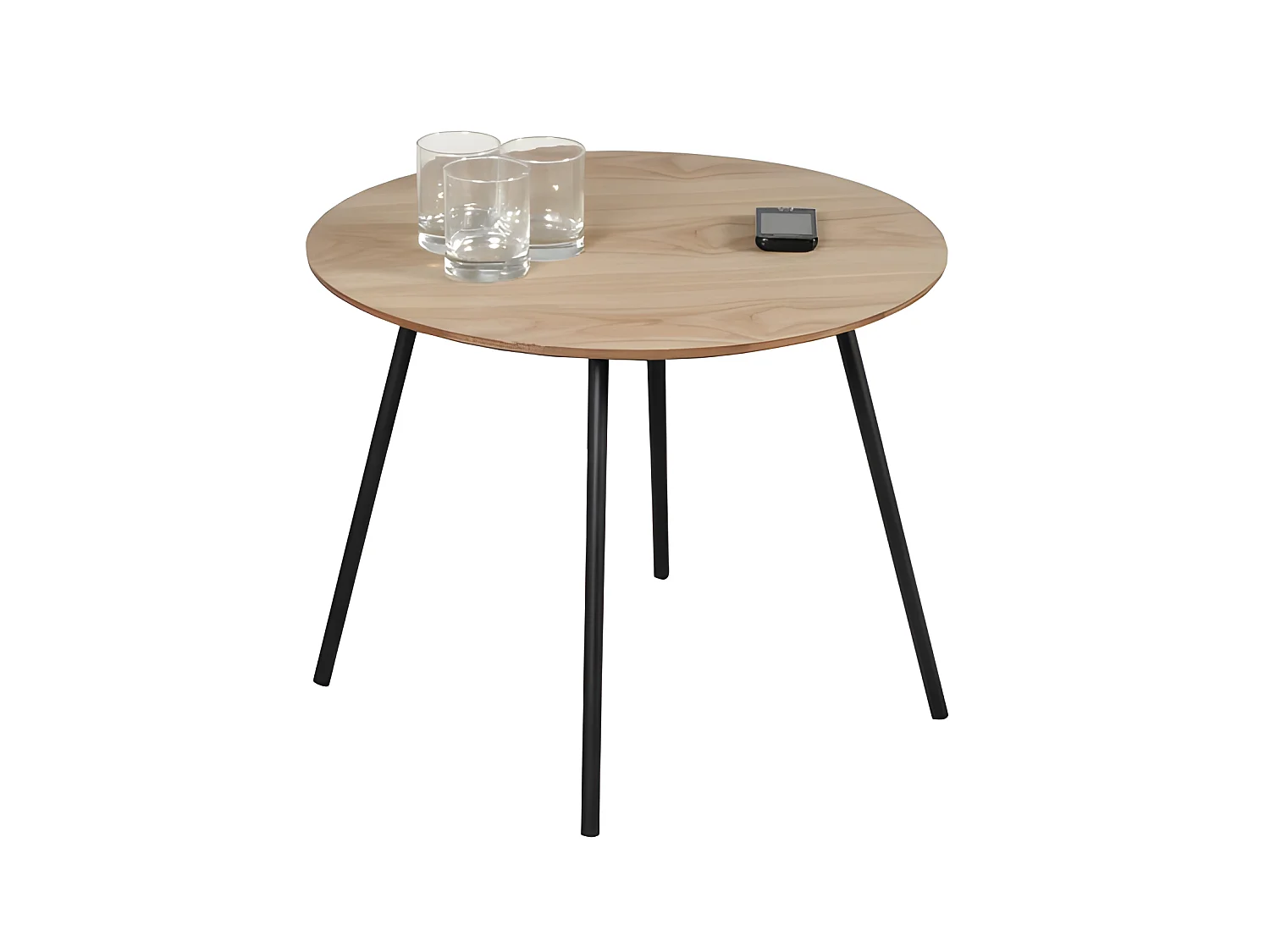 Table basse LYRA diamètre 55cm / Décor Chêne