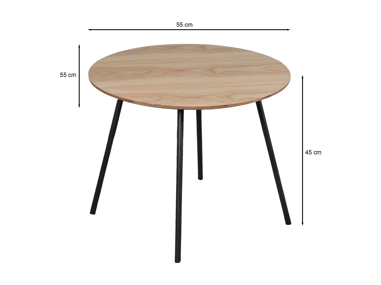 Table basse LYRA diamètre 55cm / Décor Chêne
