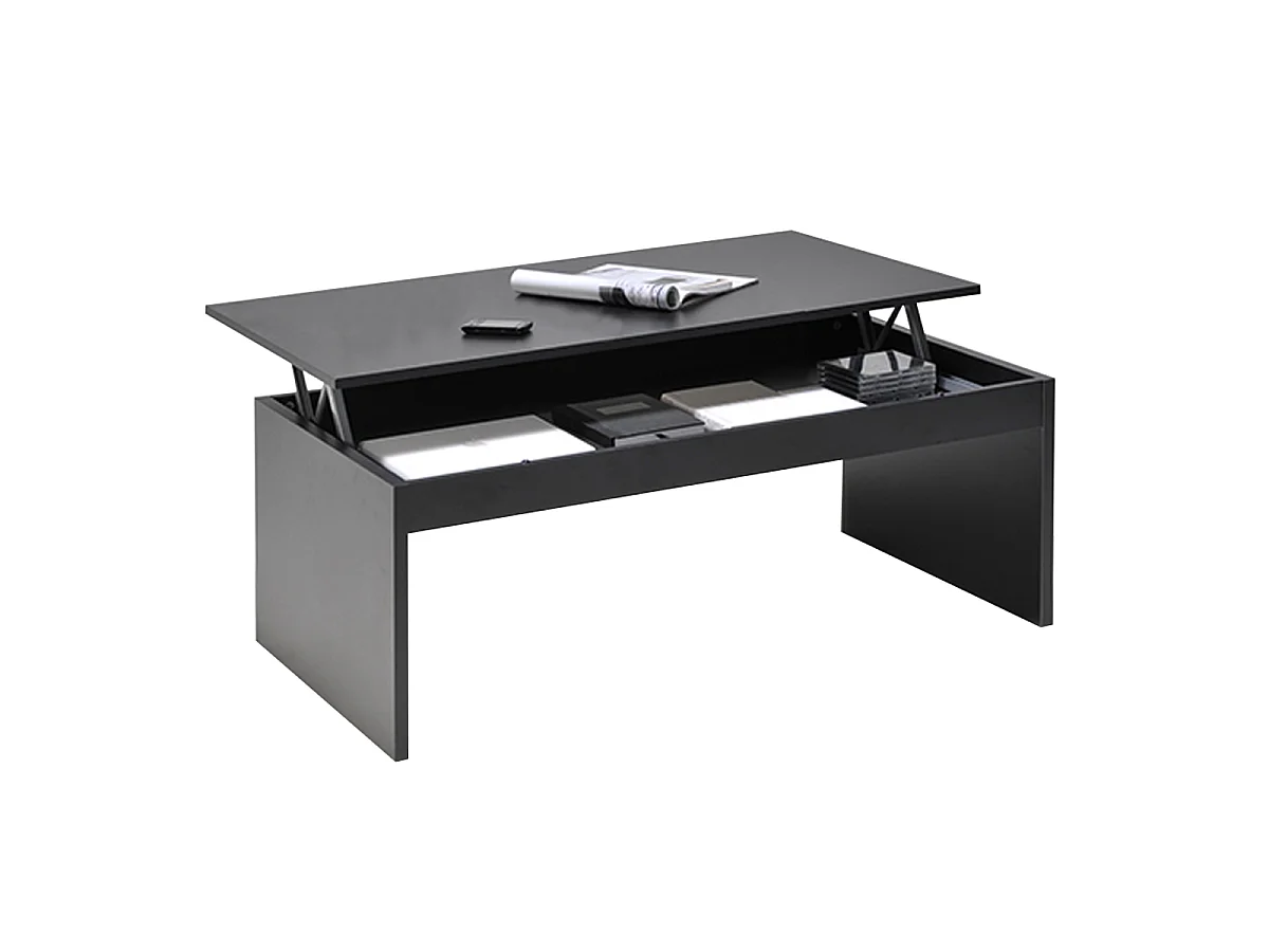 Table basse plateau relevable DARWIN 100x50cm / Noir