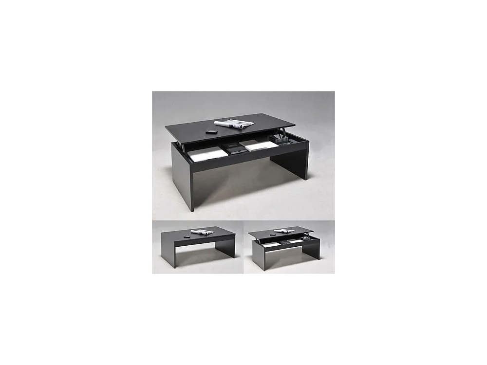 Table basse plateau relevable DARWIN 100x50cm / Noir