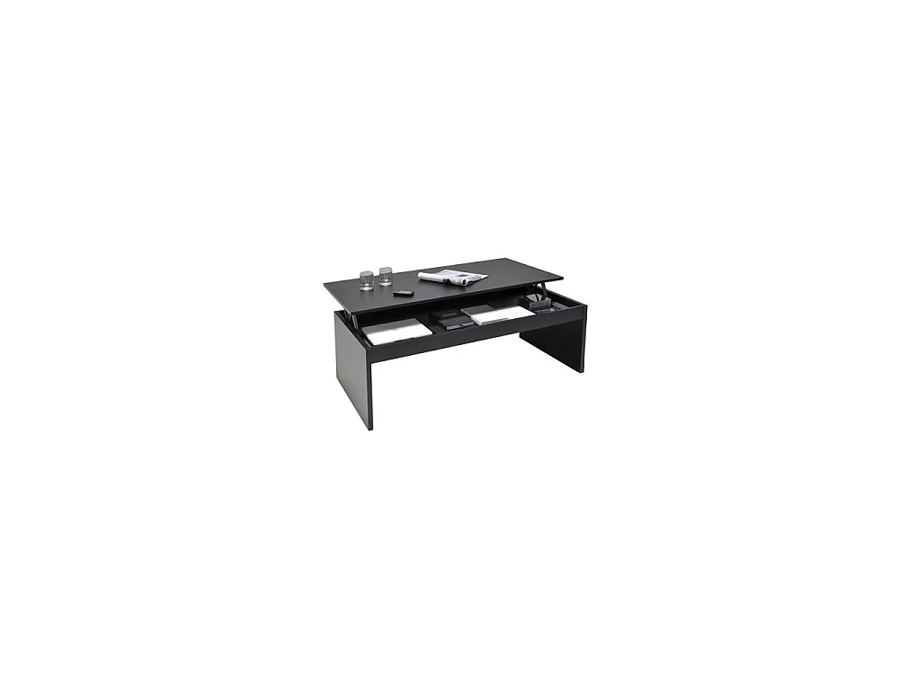 Table basse plateau relevable DARWIN 100x50cm / Noir