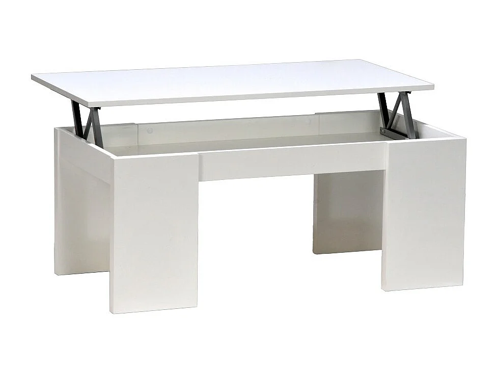 Table basse plateau relevable NEWTON 100x50cm / Blanc