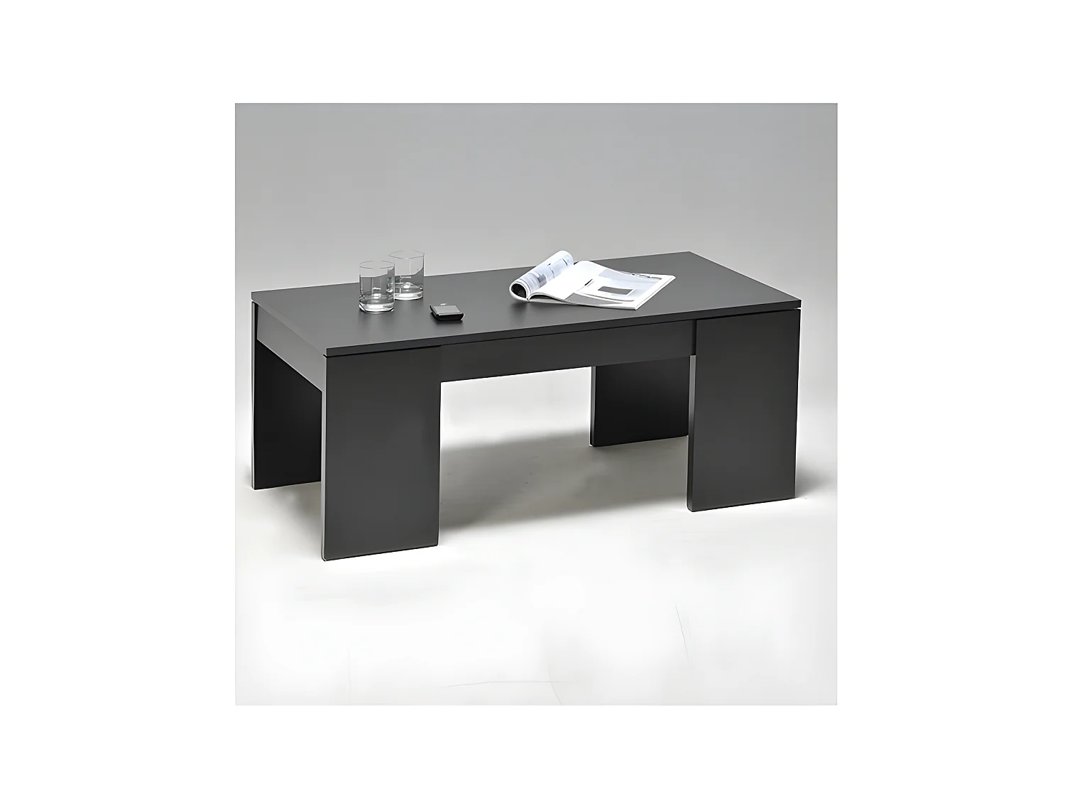 Table basse plateau relevable NEWTON 100x50cm / Noir