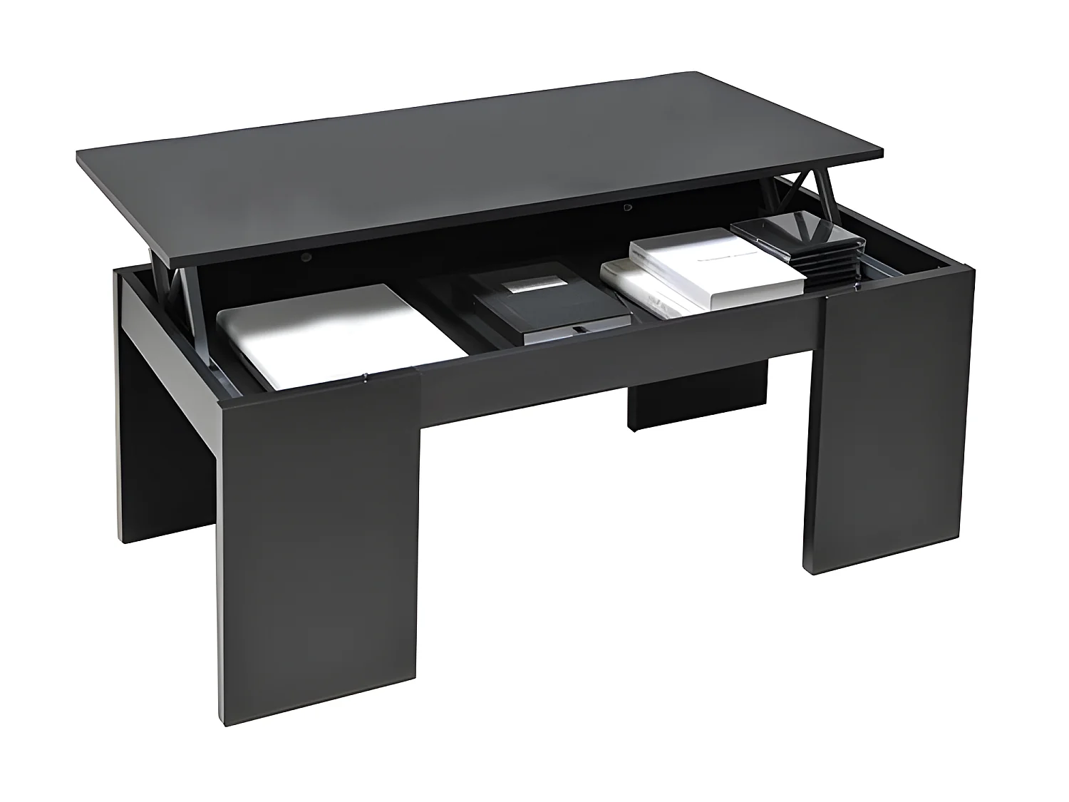 Table basse plateau relevable NEWTON 100x50cm / Noir