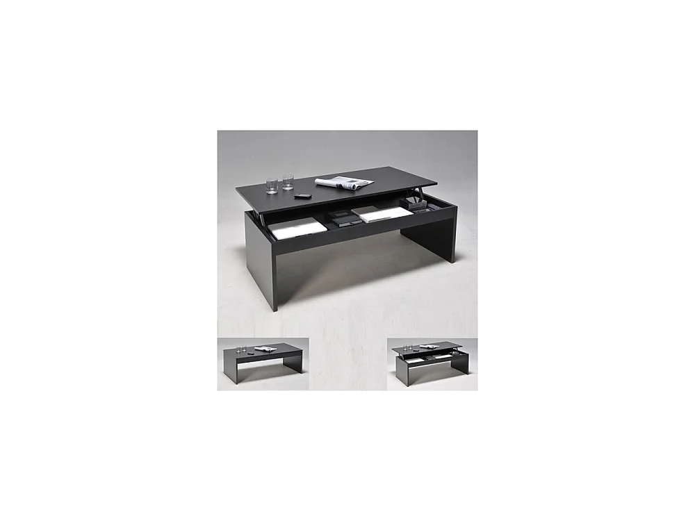 Table basse plateau relevable DARWIN 120x60cm / Noir
