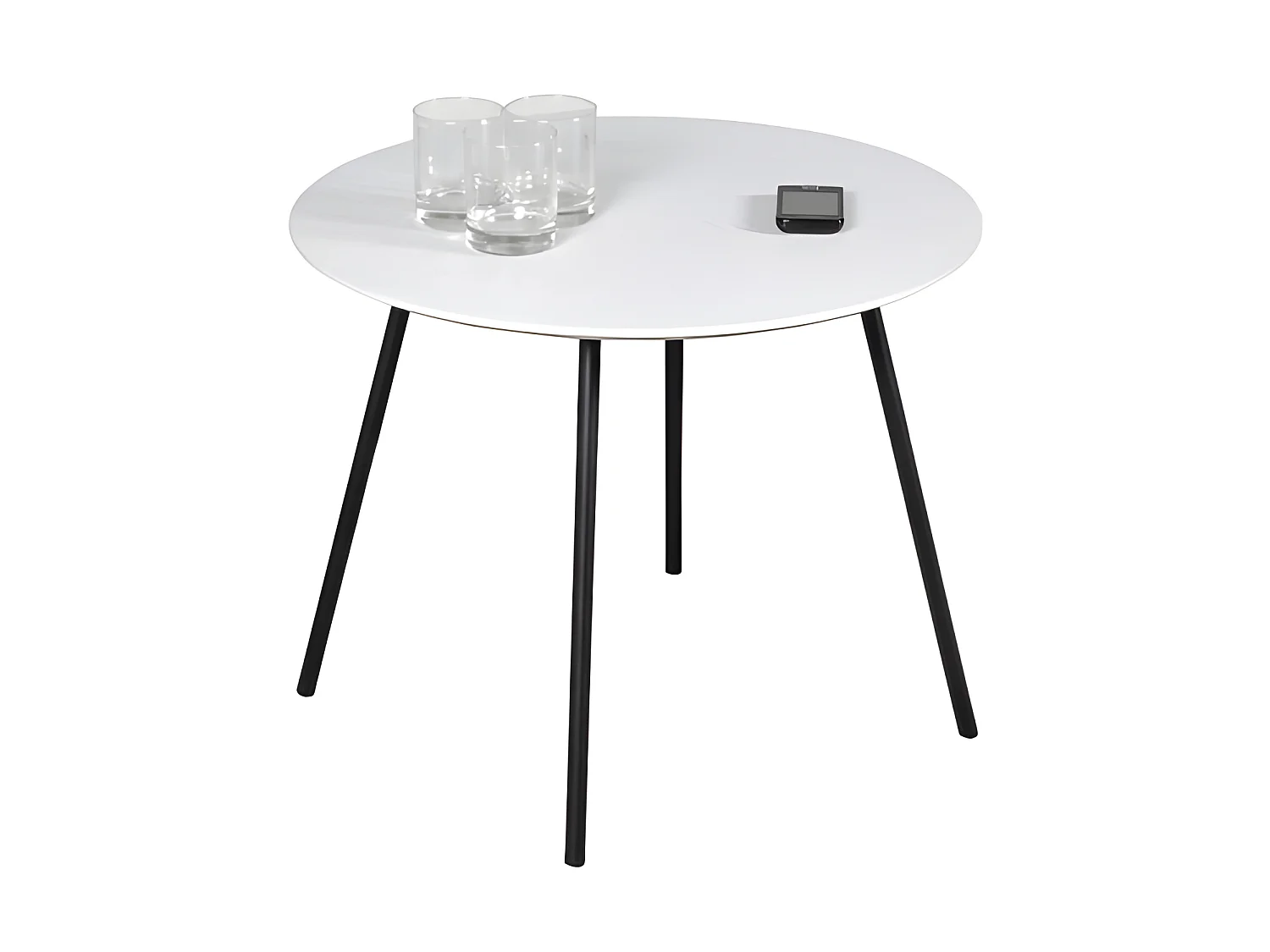 Table basse LYRA diamètre 55cm / Décor Chêne Blanc