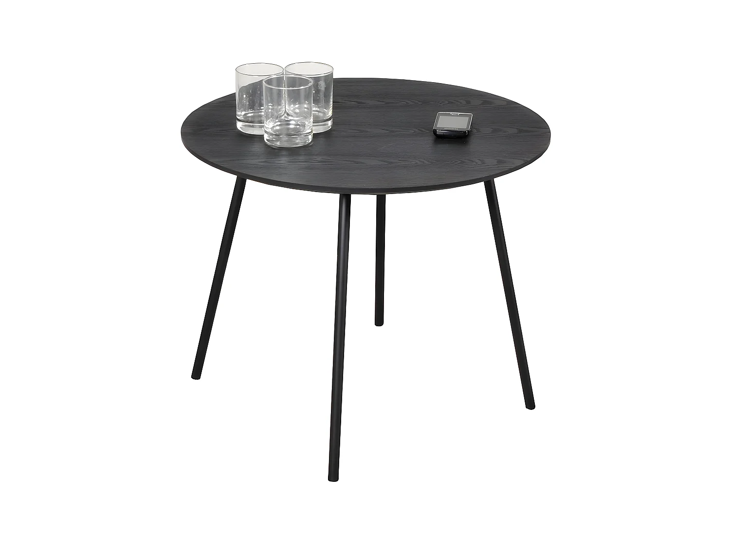 Table basse LYRA diamètre 55cm / Décor Chêne Noir
