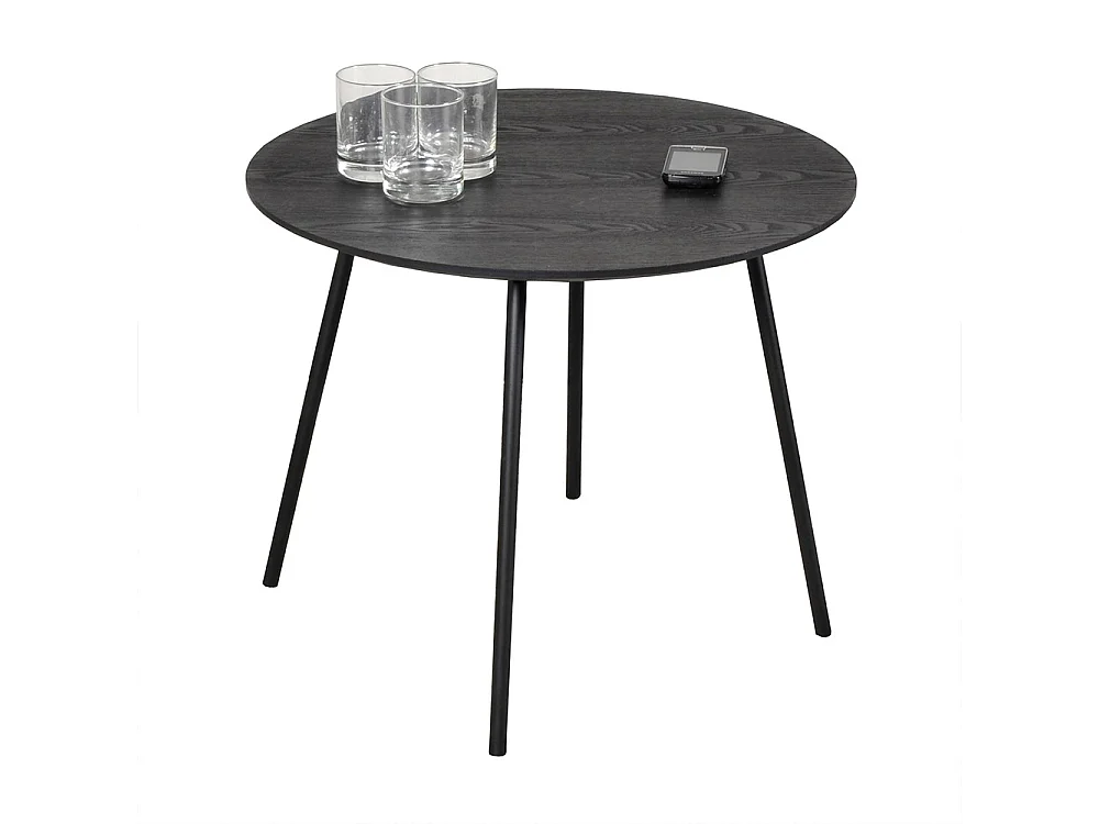 Table basse LYRA diamètre 55cm / Décor Chêne Noir