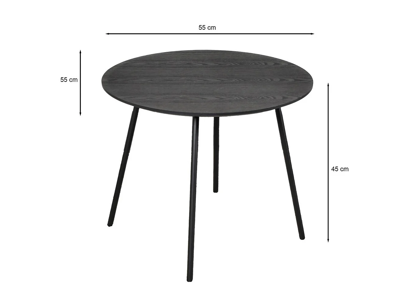 Table basse LYRA diamètre 55cm / Décor Chêne Noir