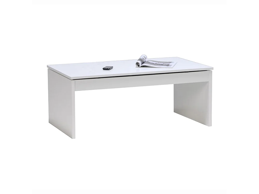 Table basse plateau relevable DARWIN 100x50cm / Blanc