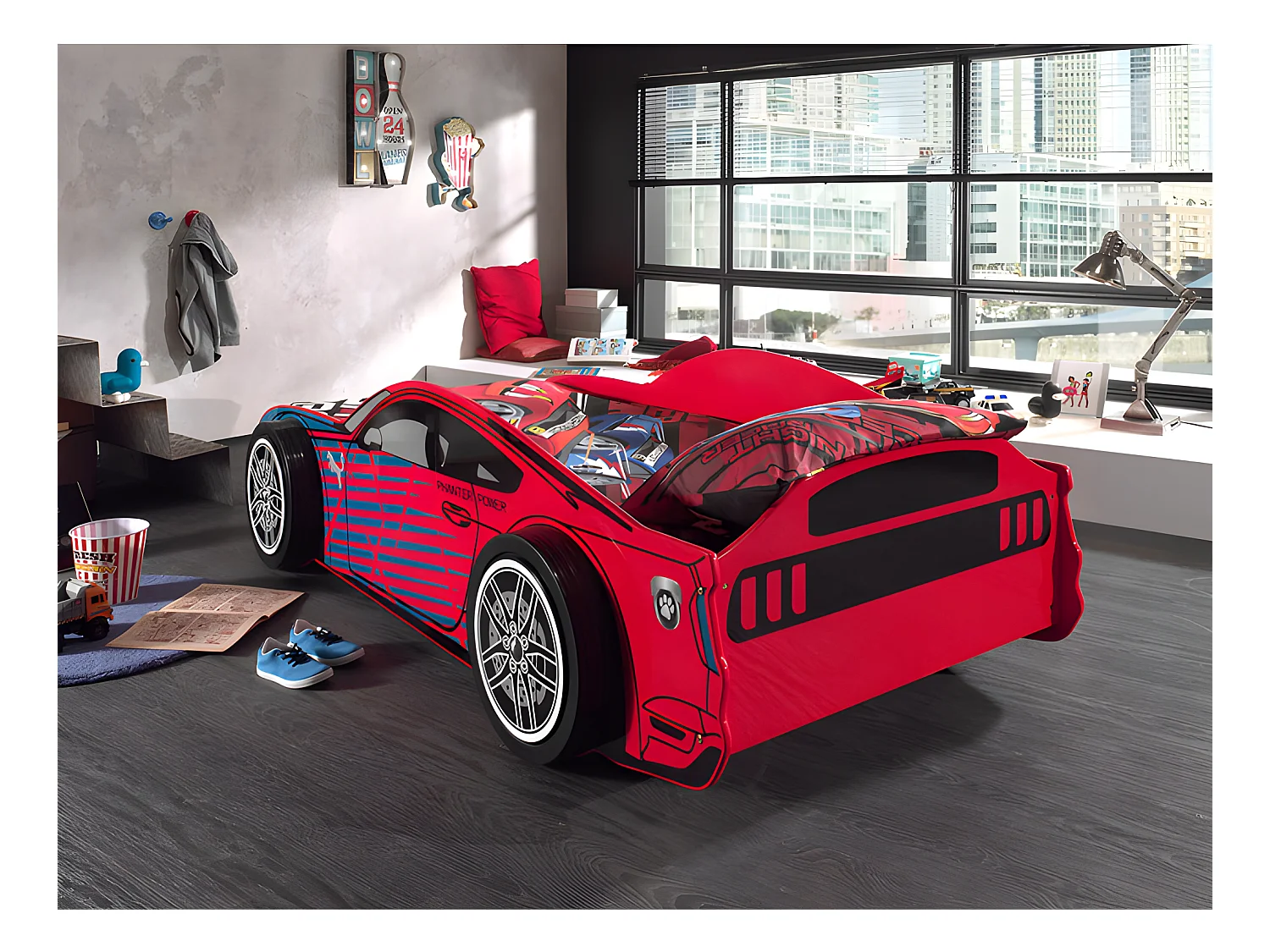 Lit Enfant "Panther Power" 90x200cm Rouge