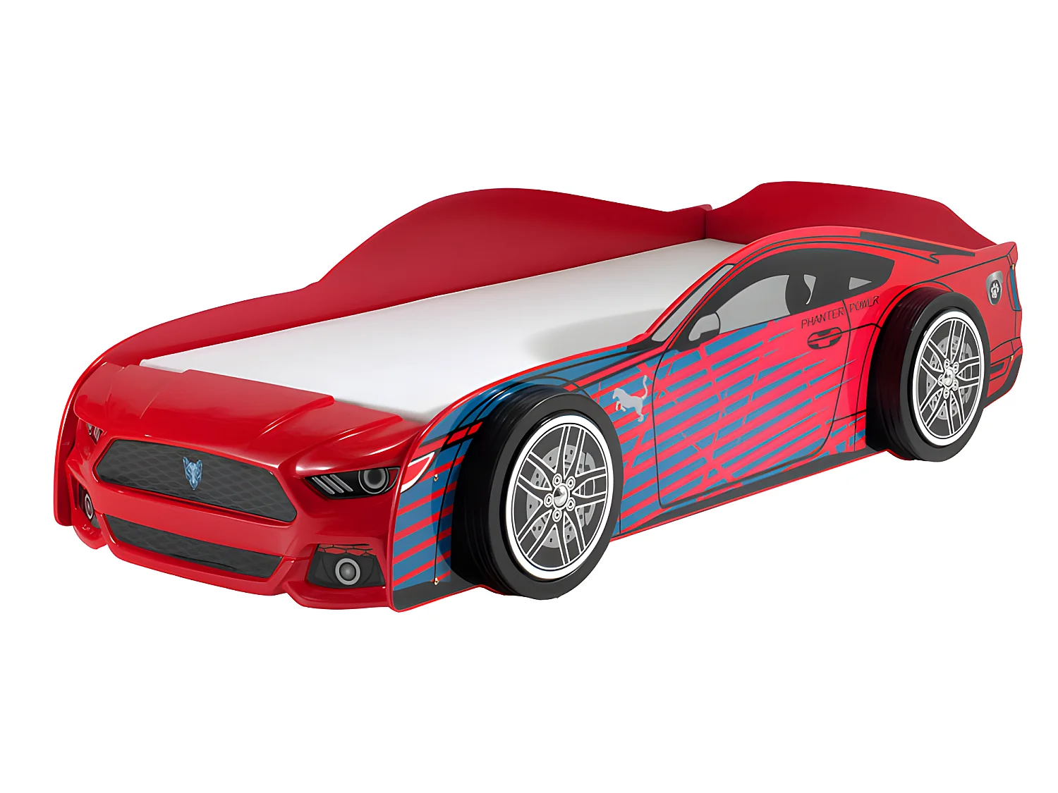 Lit Enfant "Panther Power" 90x200cm Rouge