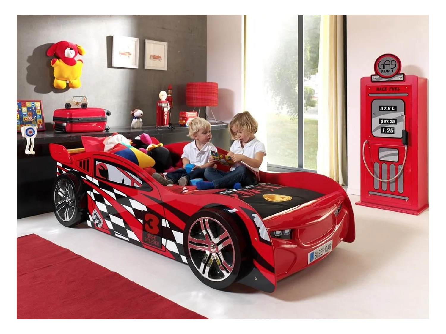 Lit Enfant Voiture "Night Speeder" 90x200cm Rouge