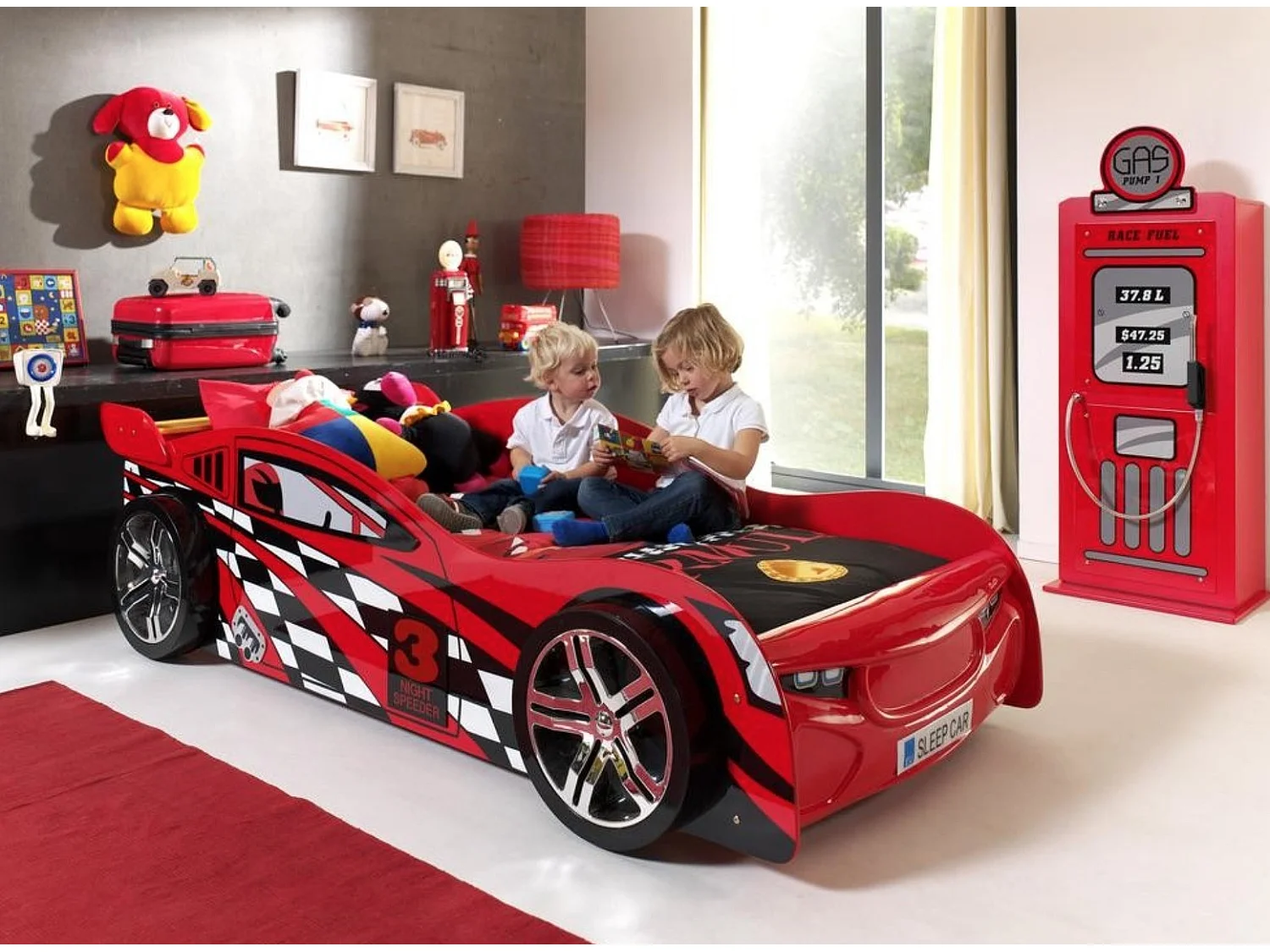 Lit Enfant Voiture "Night Speeder" 90x200cm Rouge
